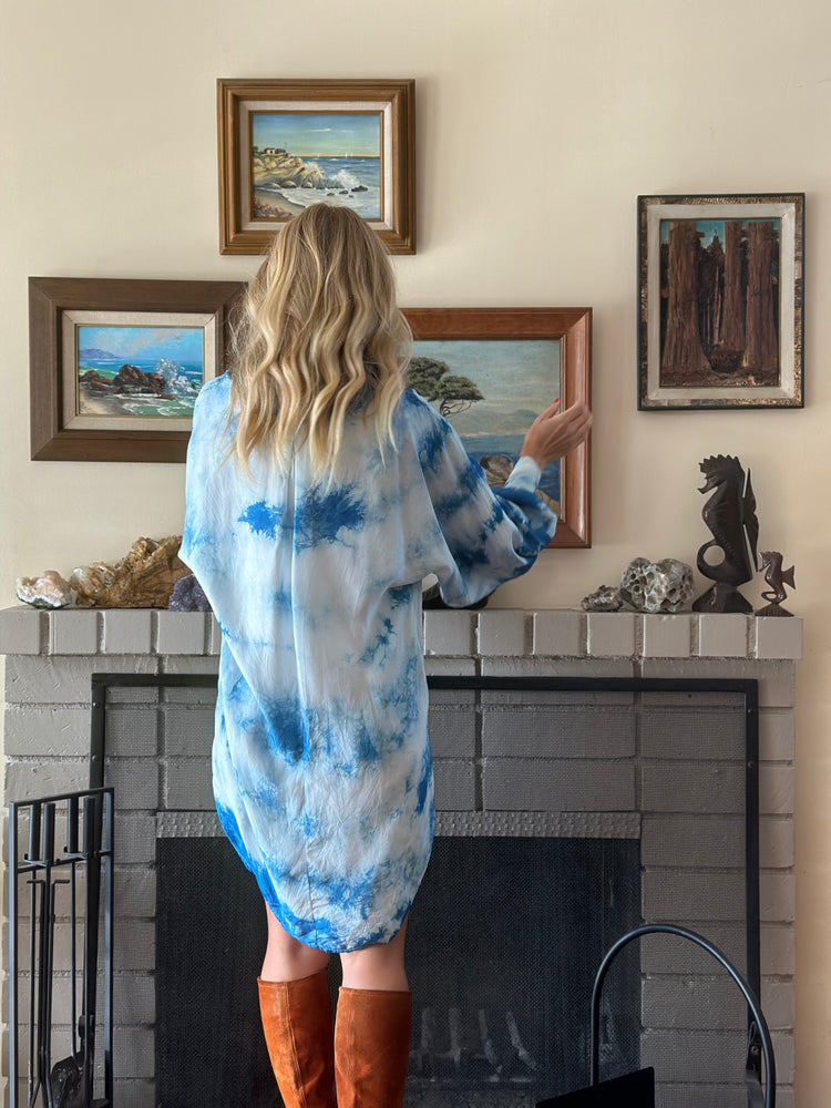 
                  
                    Shibori Sky silk dress
                  
                