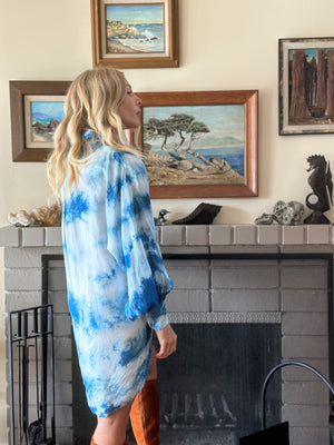 
                  
                    Shibori Sky silk dress
                  
                
