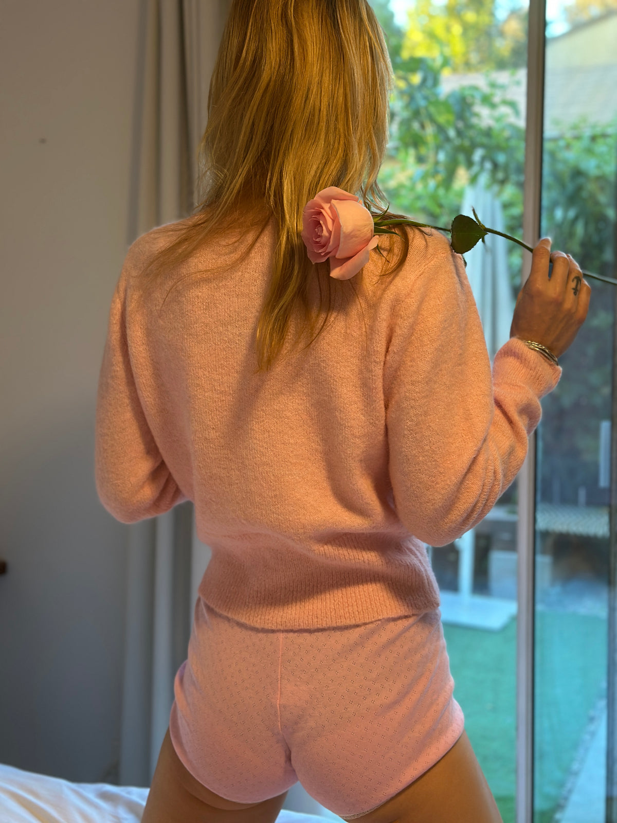 Good Day Sunshine cardigan in pale pink FINAL SALE