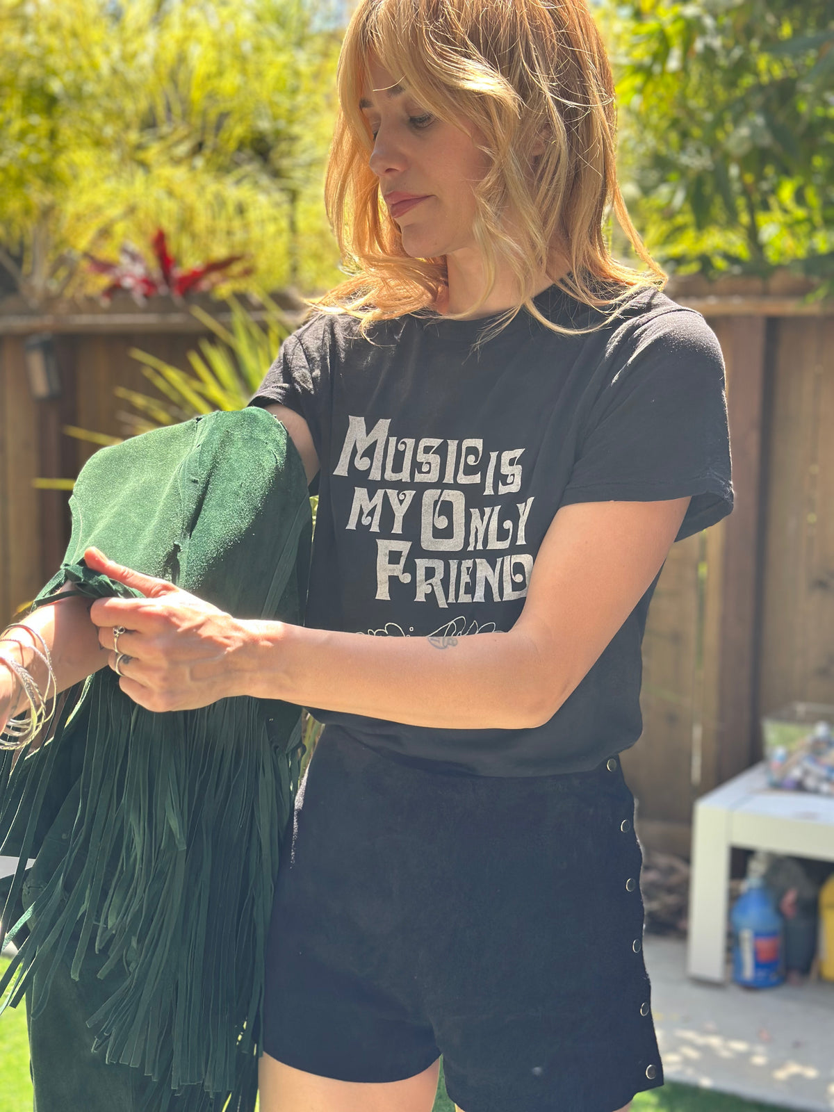 Music is My Only Friend Boyfriend tee