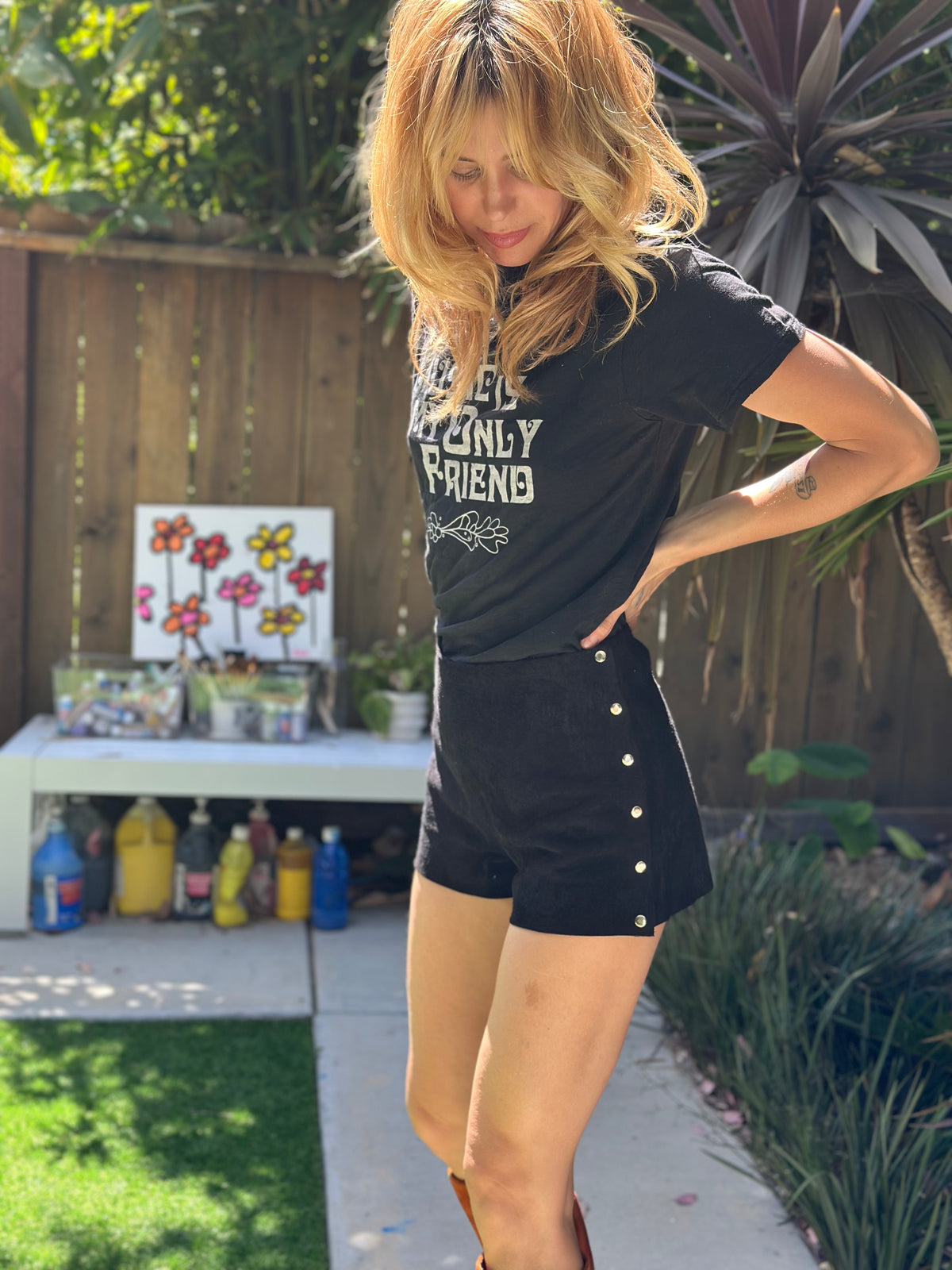 Music is My Only Friend Boyfriend tee