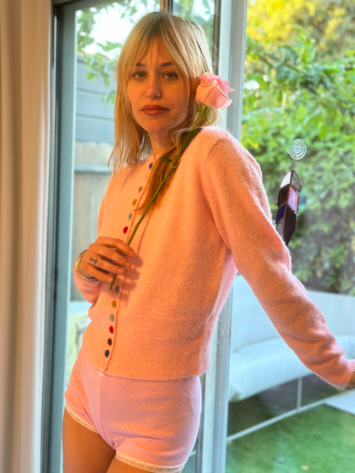Sweetheart short in pale pink FINAL SALE
