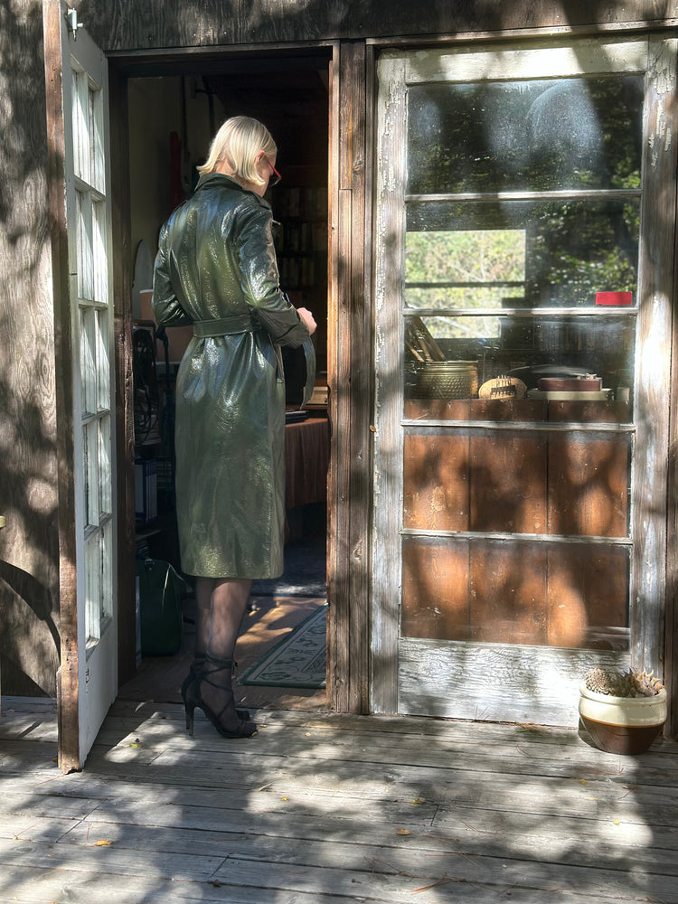 
                  
                    Nouvelle Vague trench in olive
                  
                