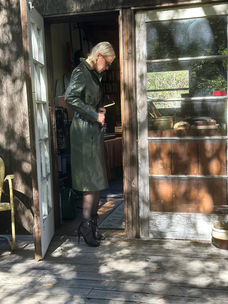 
                  
                    Nouvelle Vague trench in olive
                  
                