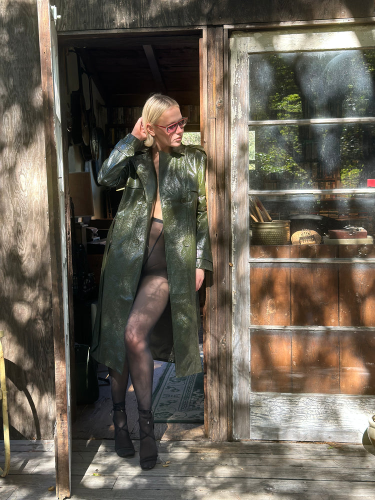 
                  
                    Nouvelle Vague trench in olive
                  
                