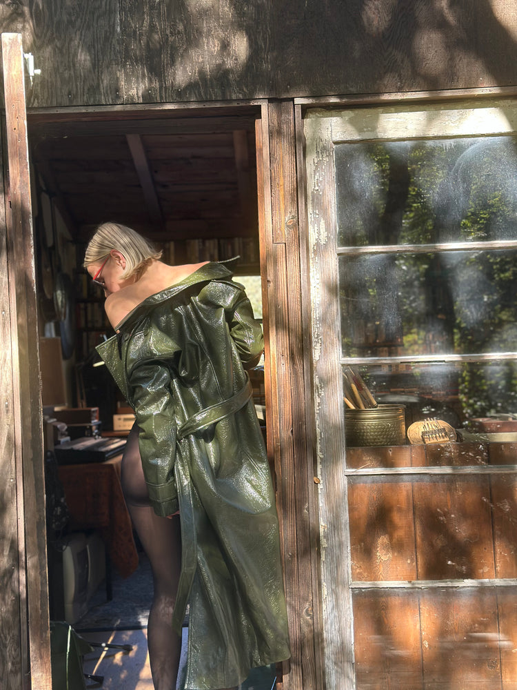 
                  
                    Nouvelle Vague trench in olive
                  
                