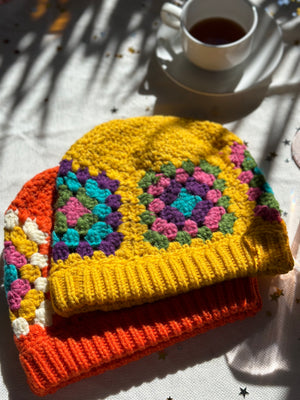 
                  
                    Folk Art Crochet beanie in mustard
                  
                