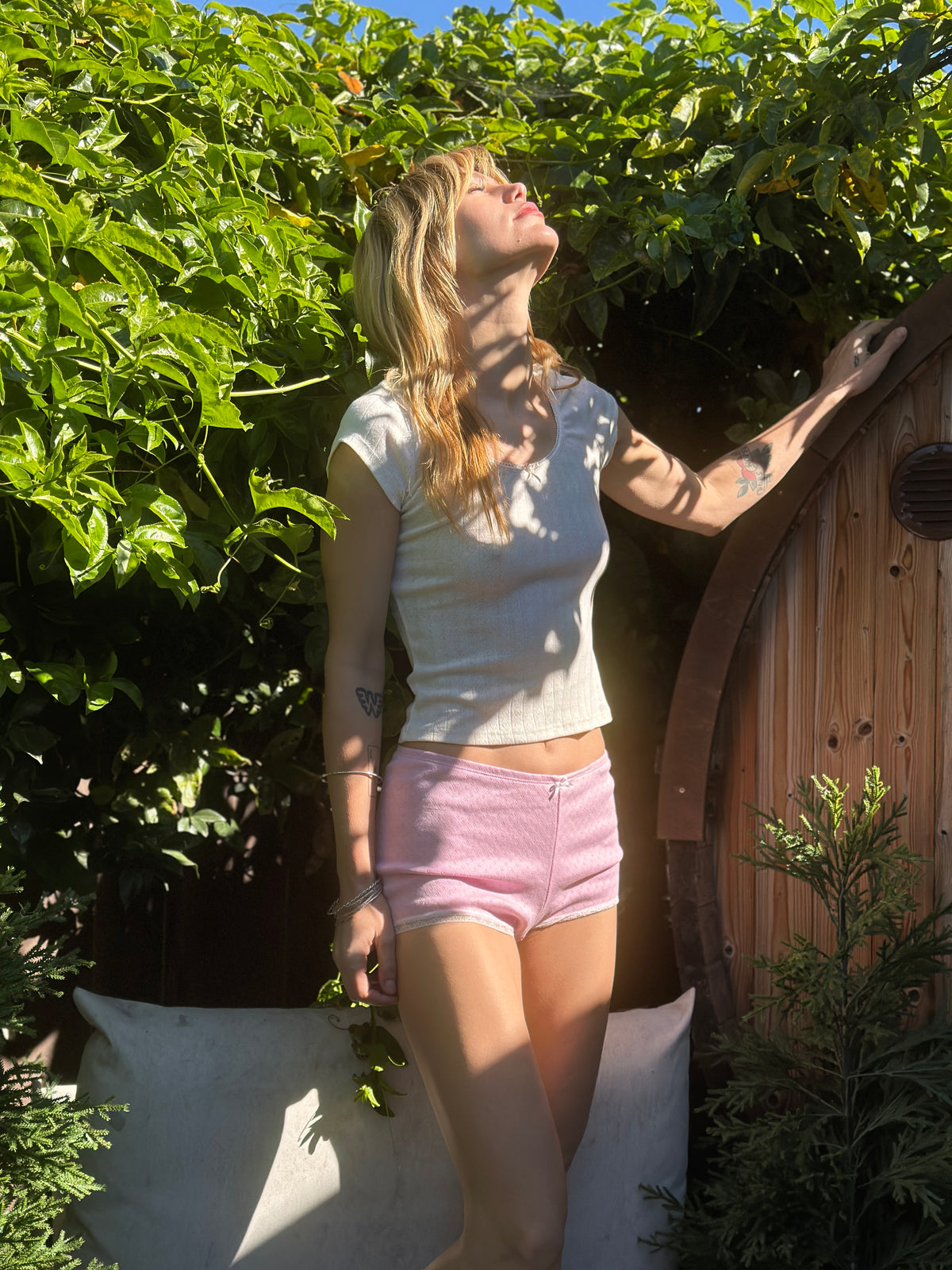 Sweetheart short in pale pink FINAL SALE