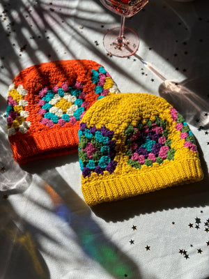 
                  
                    Folk Art Crochet beanie in tangerine
                  
                