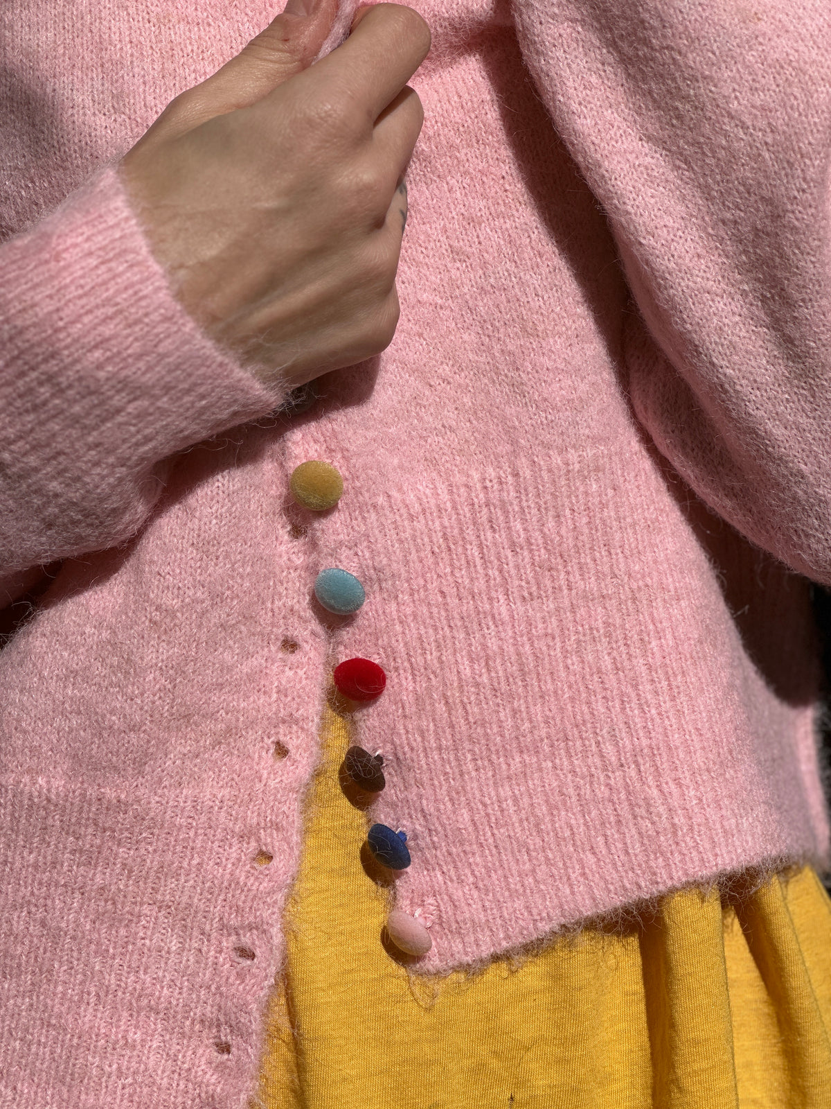 Good Day Sunshine cardigan in pale pink FINAL SALE