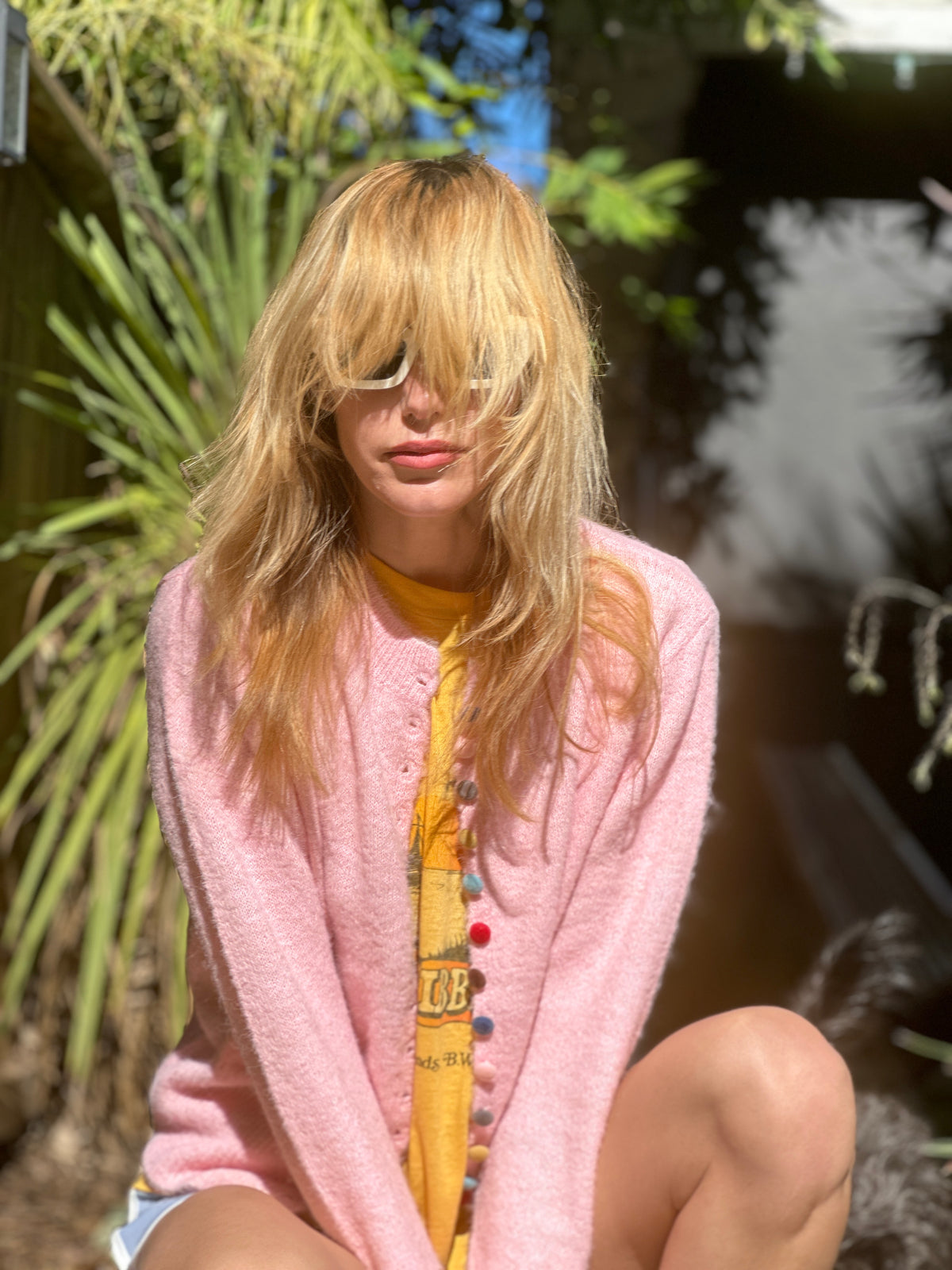 Good Day Sunshine cardigan in pale pink FINAL SALE
