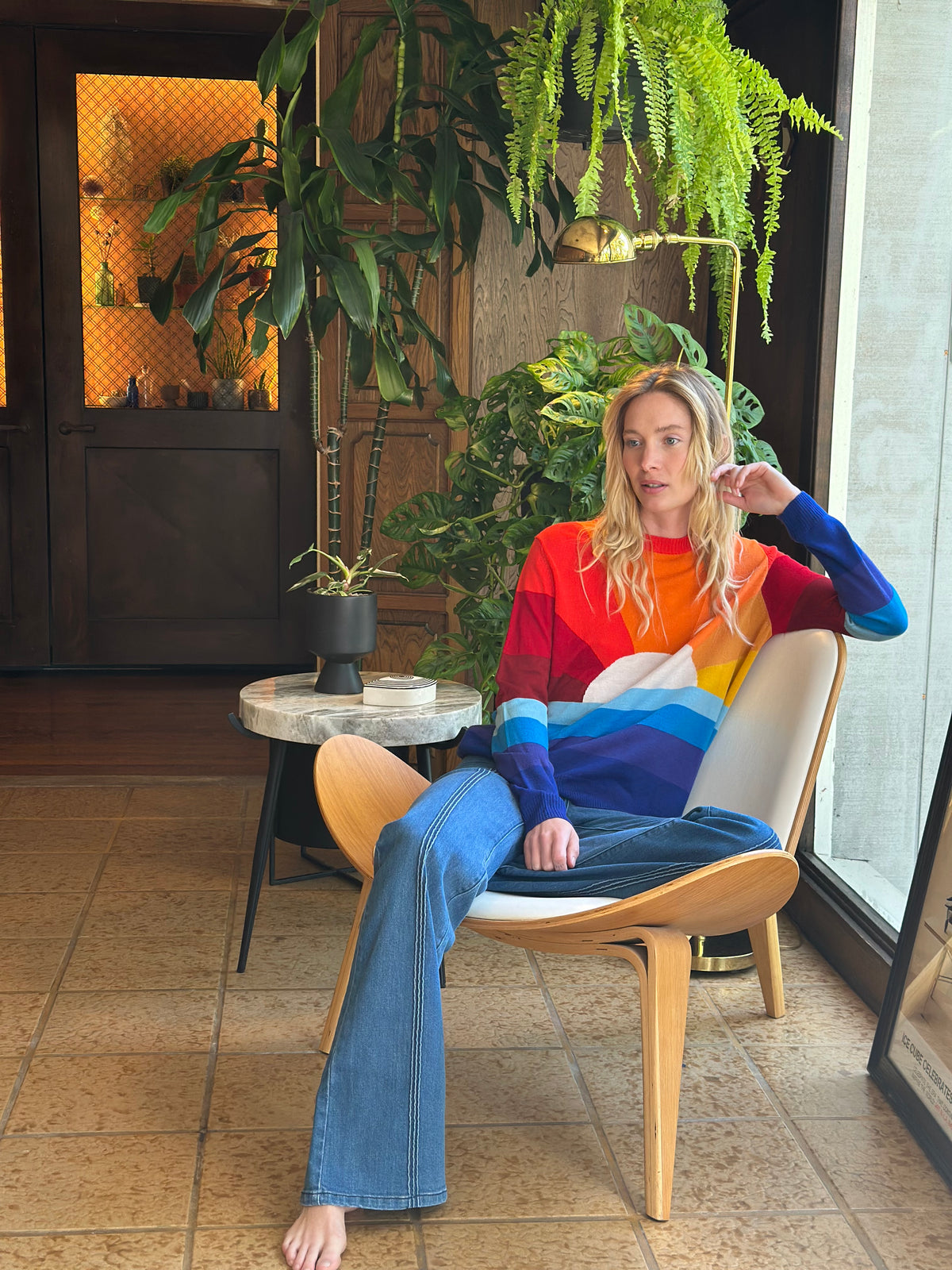 california dreamin boyfriend sweater in sunrise
