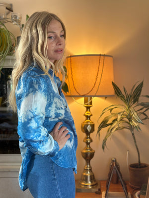 
                  
                    Shibori Sky silk blouse
                  
                