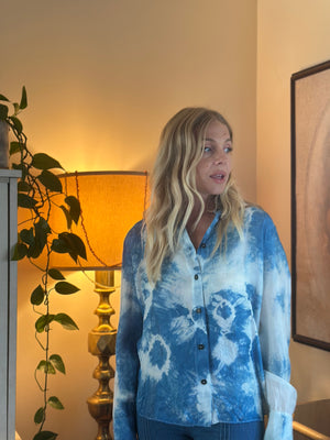 
                  
                    Shibori Sky silk blouse
                  
                