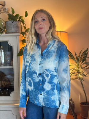 
                  
                    Shibori Sky silk blouse
                  
                