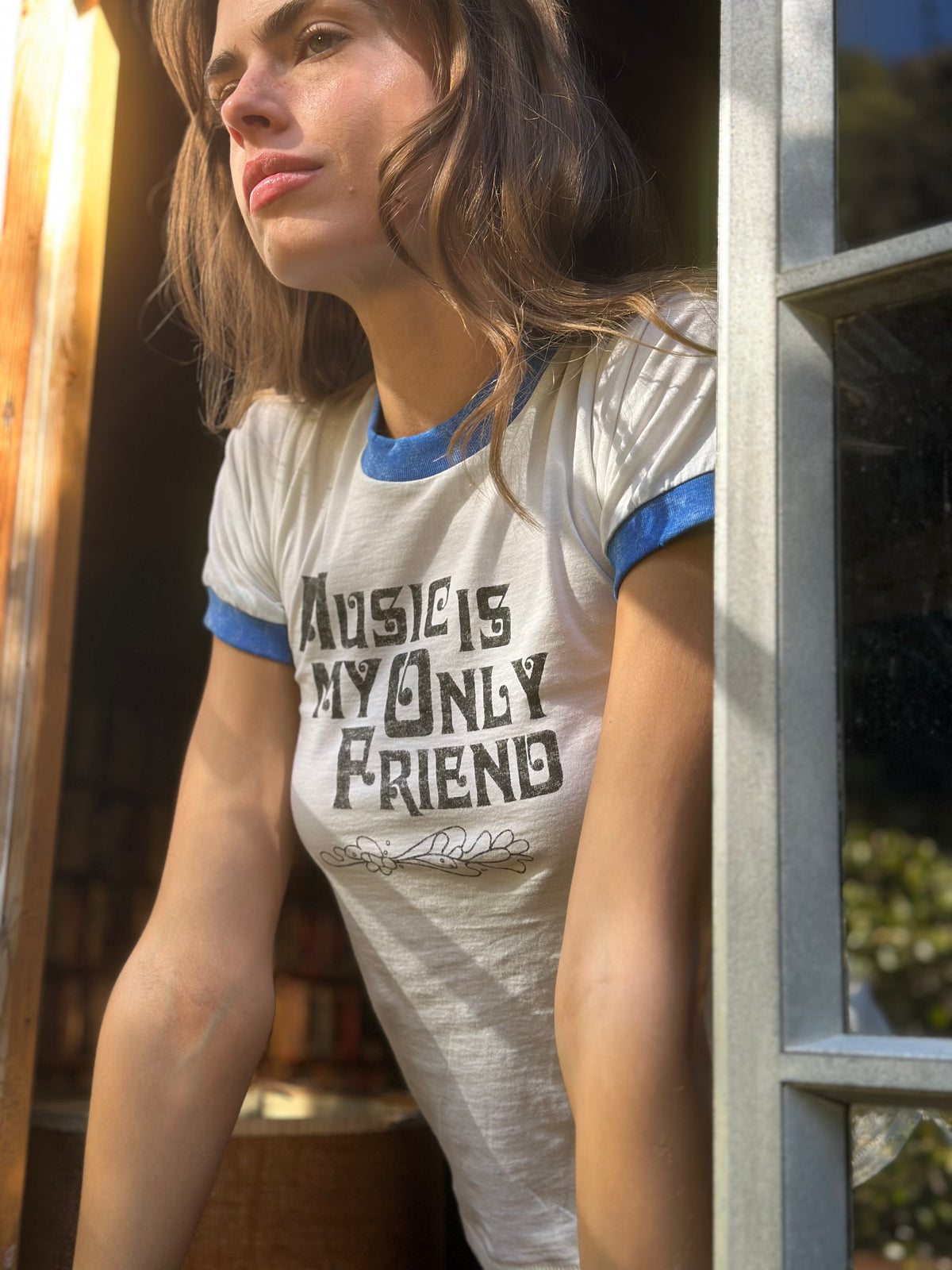 music is my only friend ringer tee
