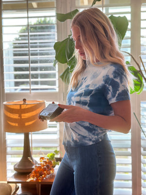 
                  
                    Shibori Sky tee
                  
                