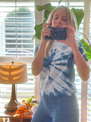 
                  
                    Shibori Sky tee
                  
                