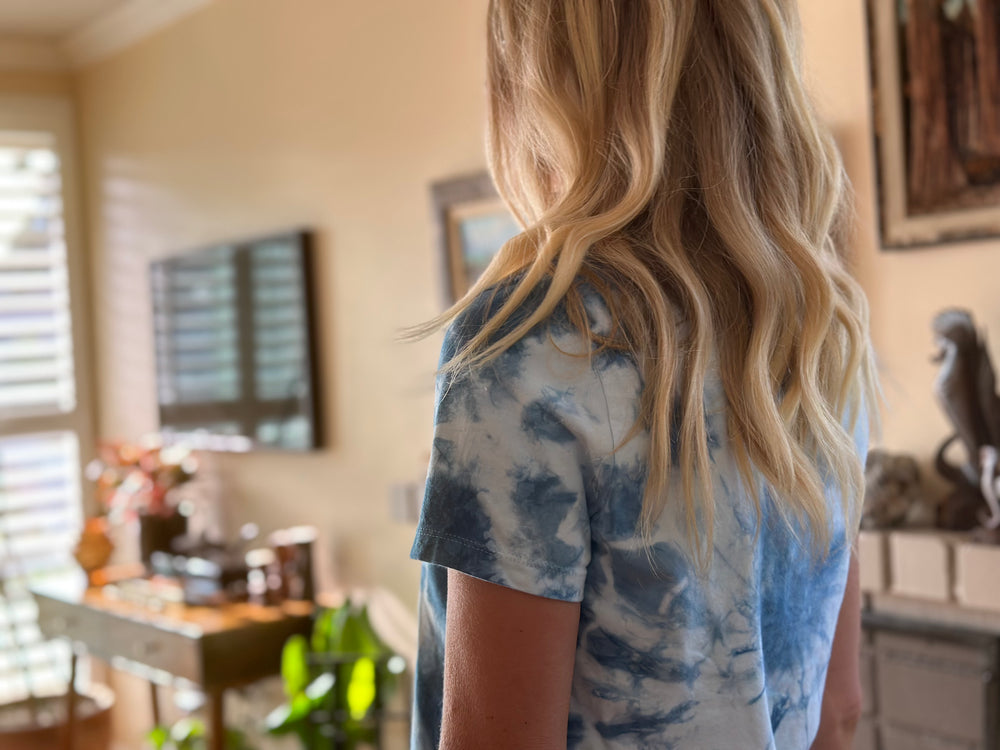 
                  
                    Shibori Sky tee
                  
                