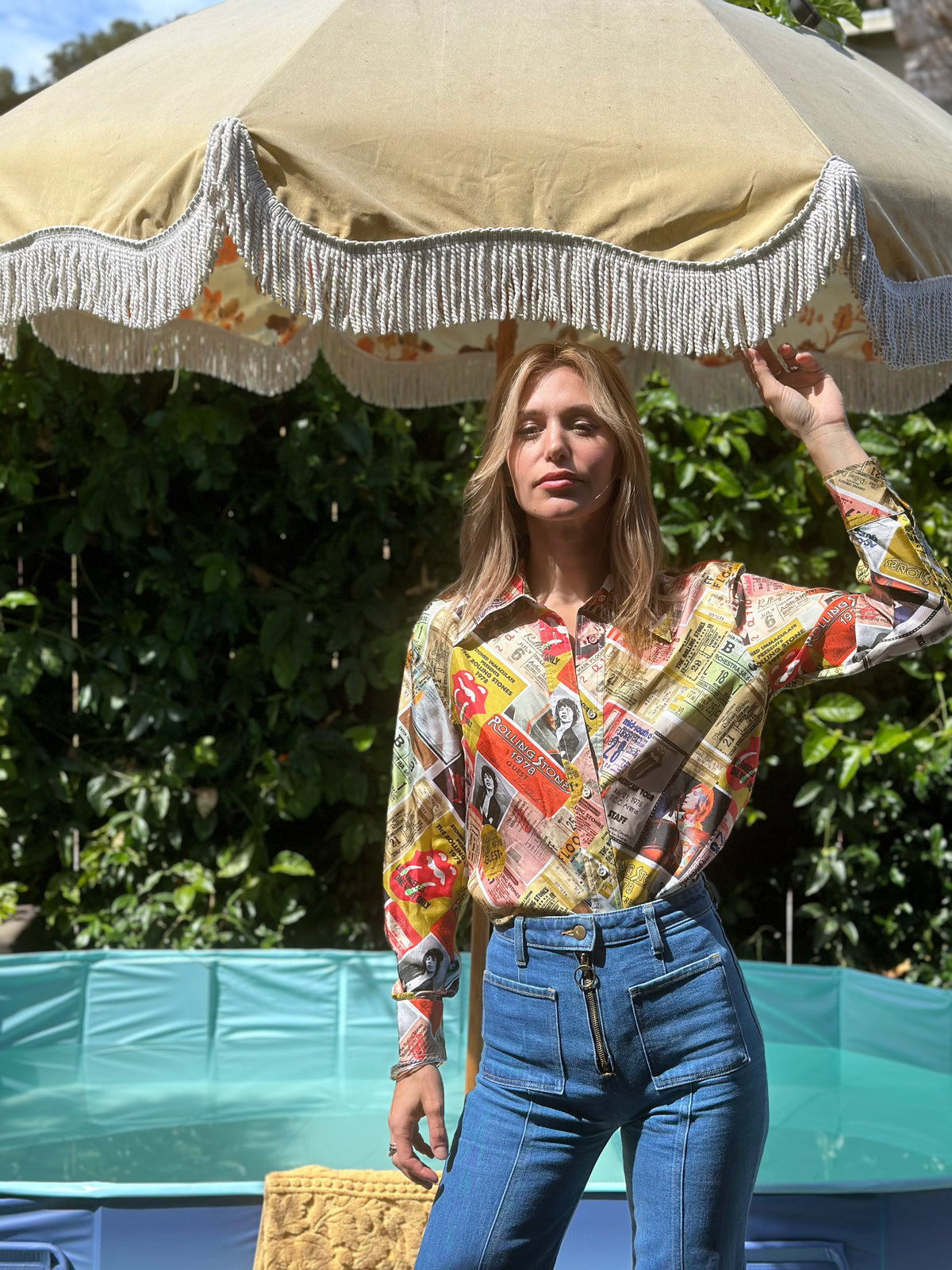 Song Titles silk shirt