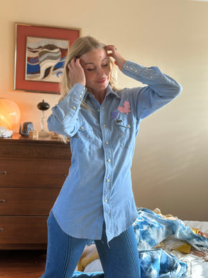 
                  
                    Butterflies & Tree chambray shirt
                  
                