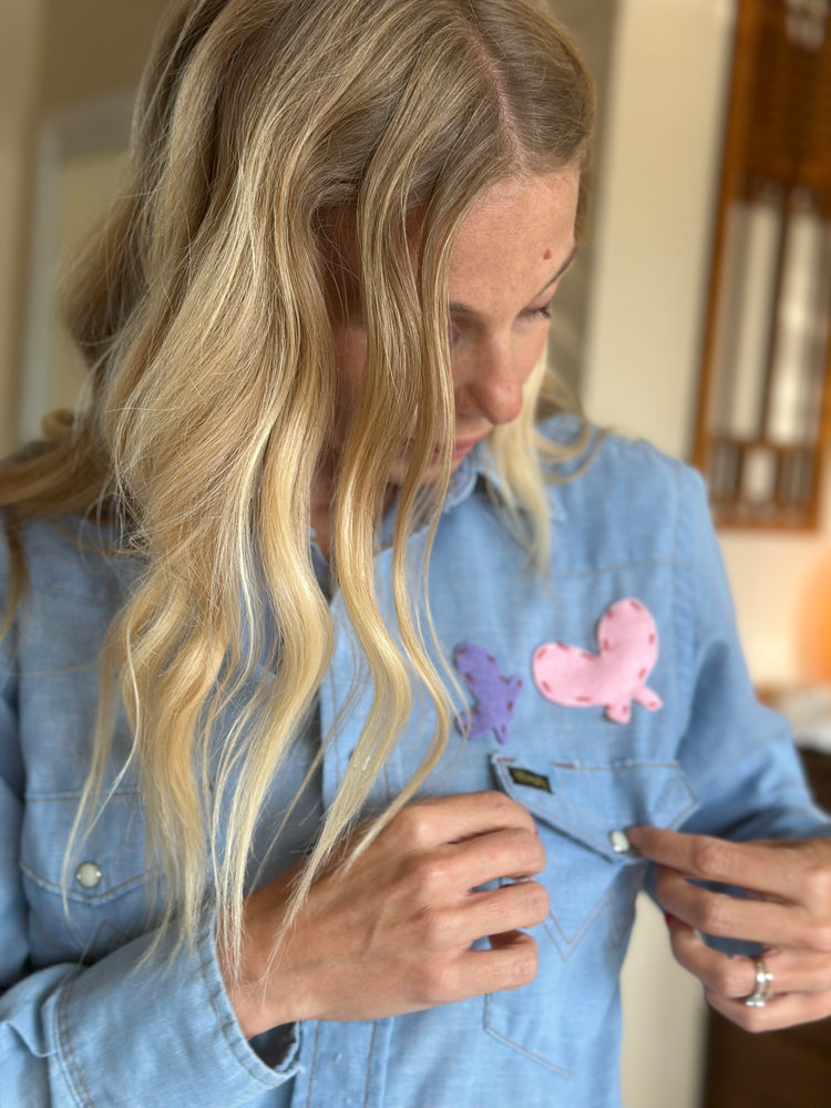 
                  
                    Butterflies & Tree chambray shirt
                  
                