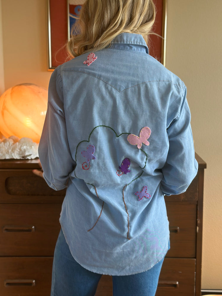 
                  
                    Butterflies & Tree chambray shirt
                  
                