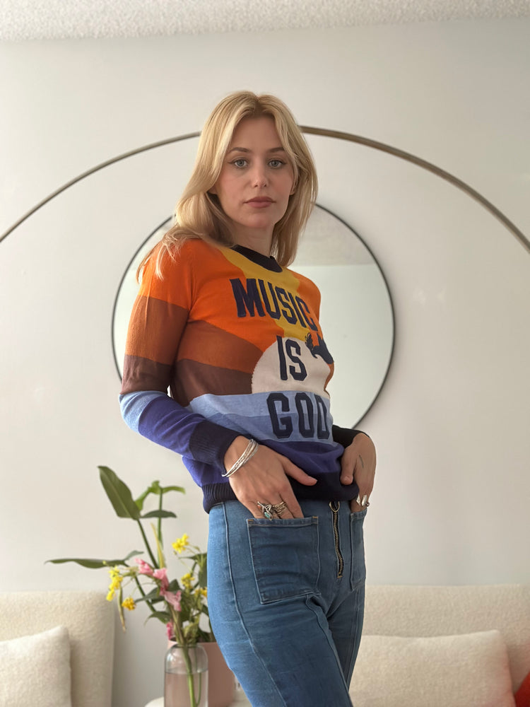 
                  
                    Music is God sweater
                  
                