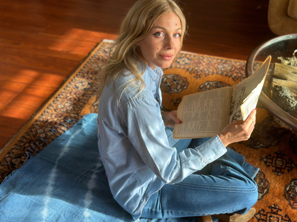 
                  
                    Butterflies & Tree chambray shirt
                  
                