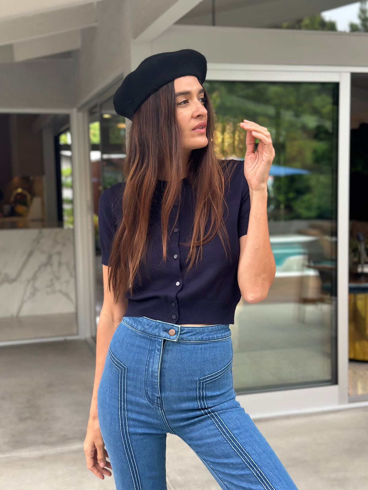 Vivienne Cardigan in navy FINAL SALE