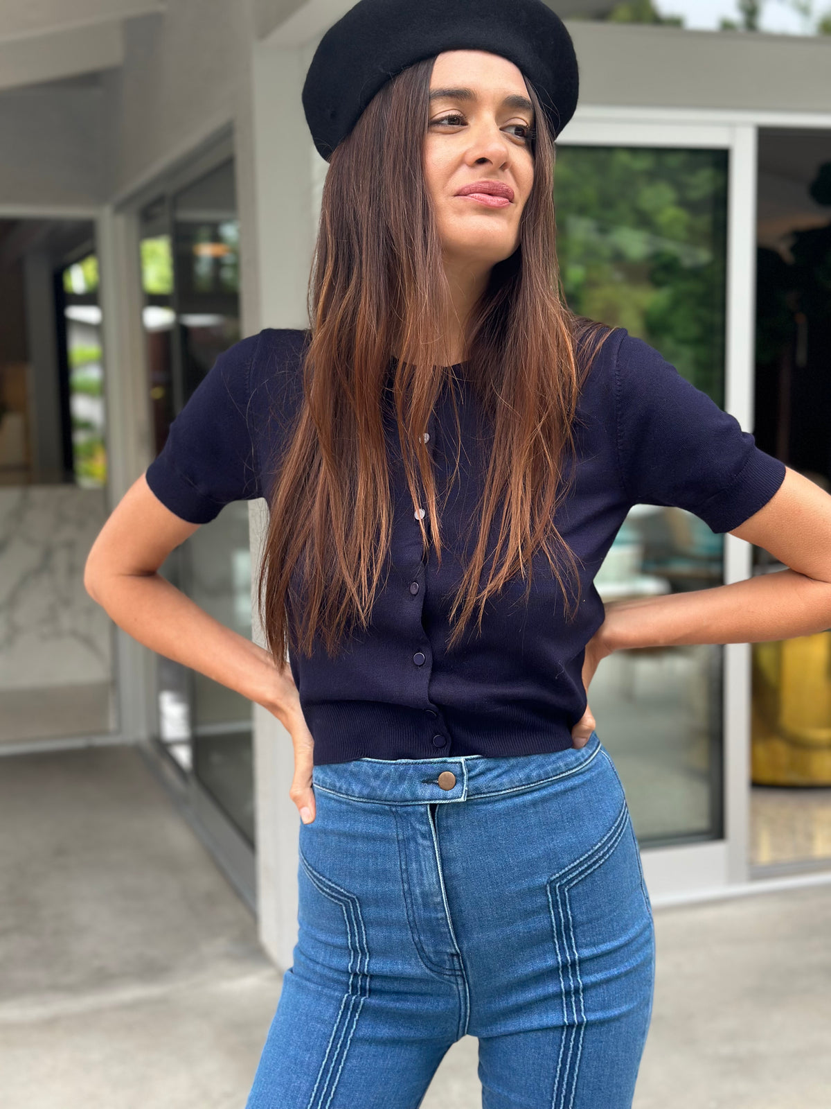 Vivienne Cardigan in navy FINAL SALE