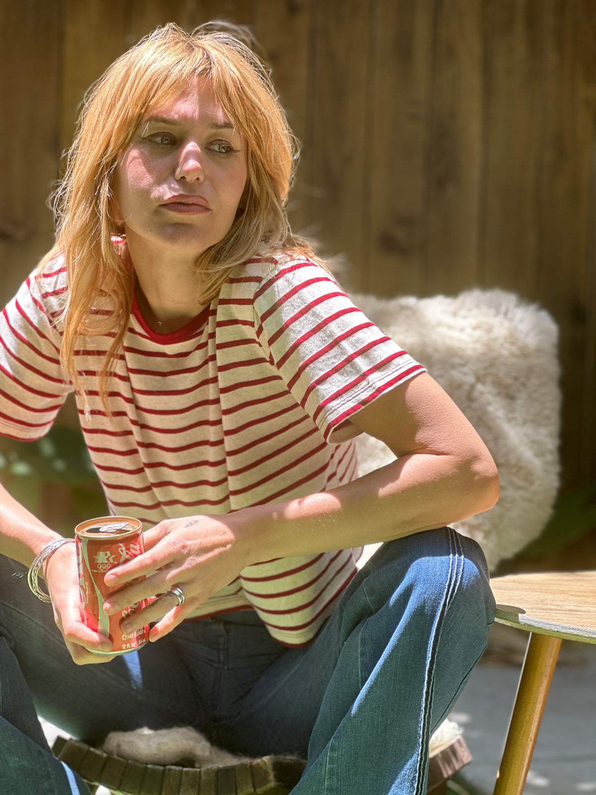 Daytripper tee in red FINAL SALE