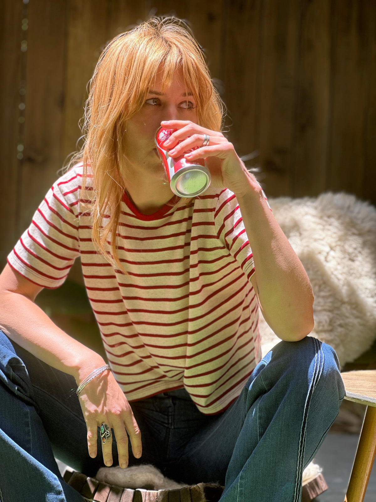 Daytripper tee in red FINAL SALE