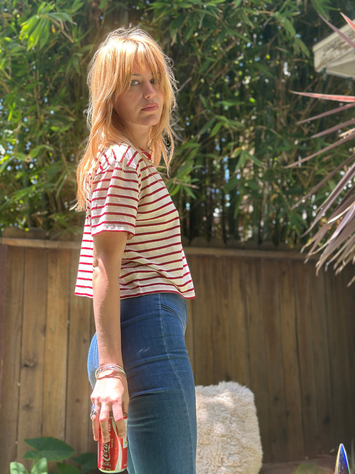 Daytripper tee in red FINAL SALE