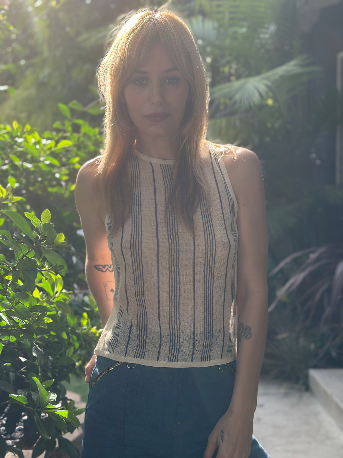 Françoise tank in navy FINAL SALE