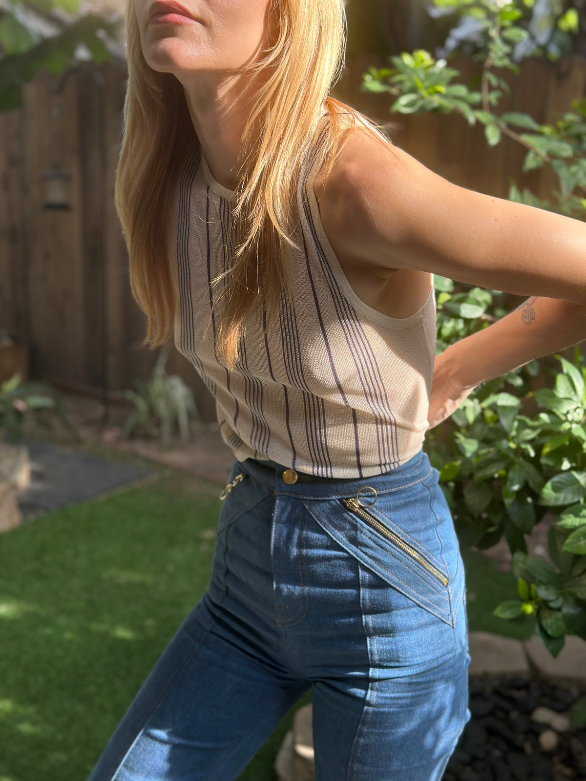 Françoise tank in navy FINAL SALE