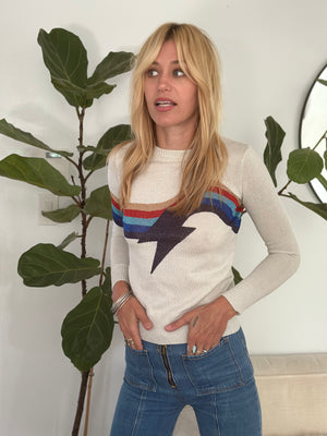 
                  
                    Lurex Lightning top in white
                  
                