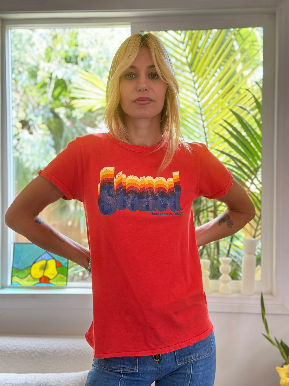 Stoned tee in ketchup