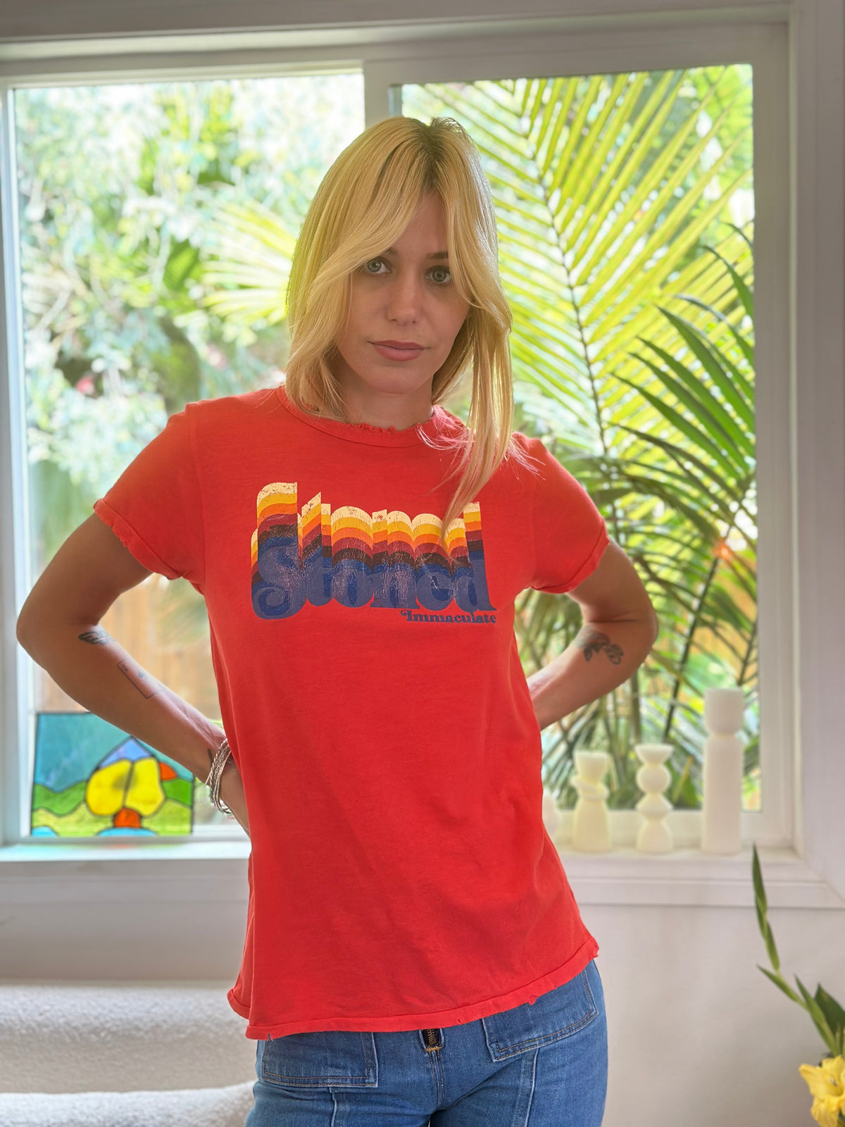 Stoned tee in ketchup