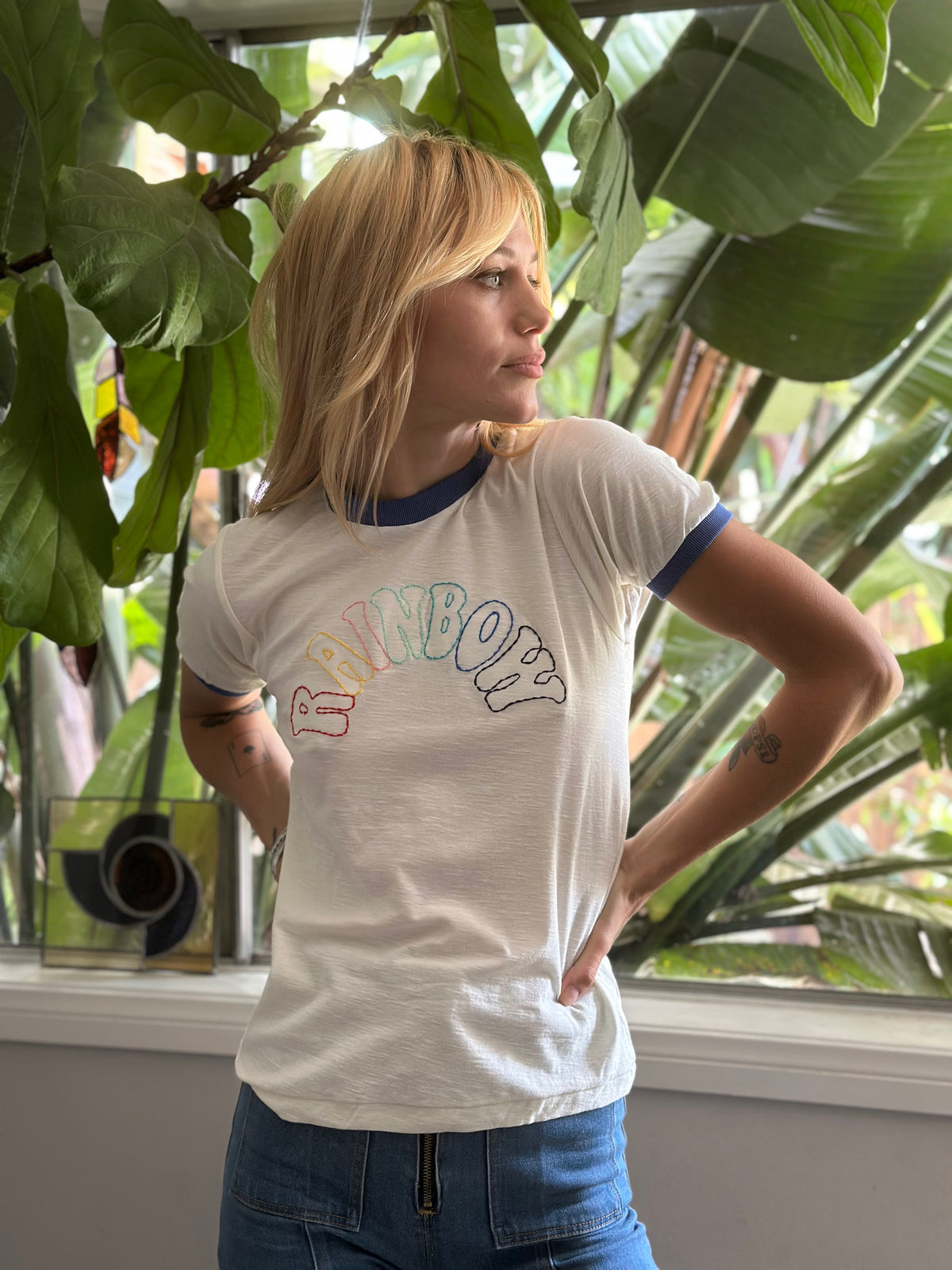 Rainbow ringer in blue
