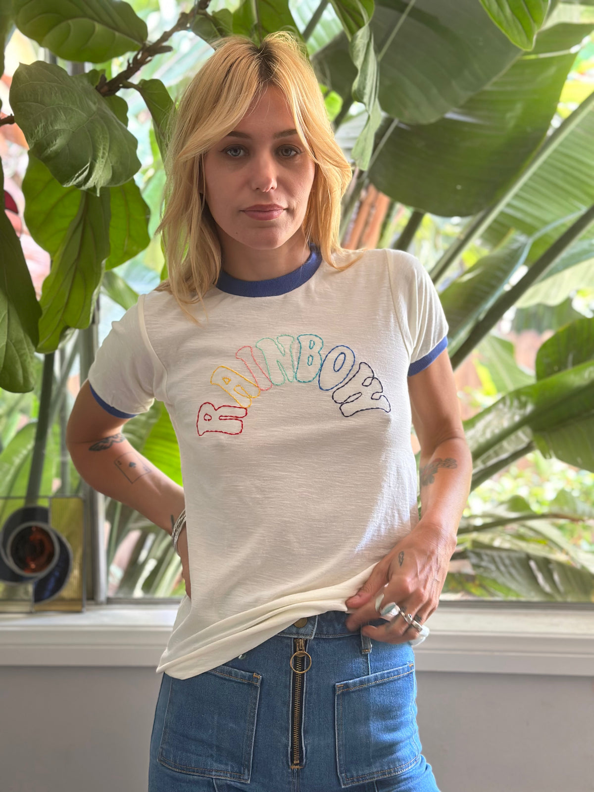 Rainbow ringer in blue