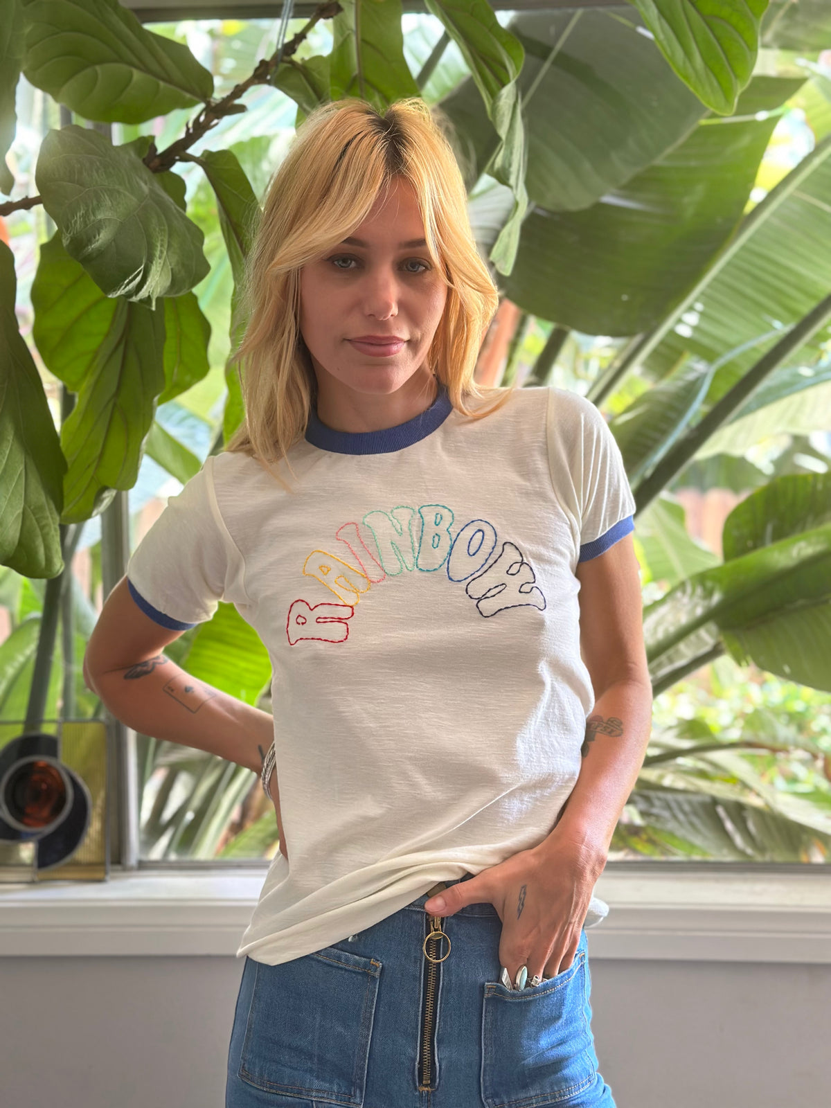 Rainbow ringer in blue