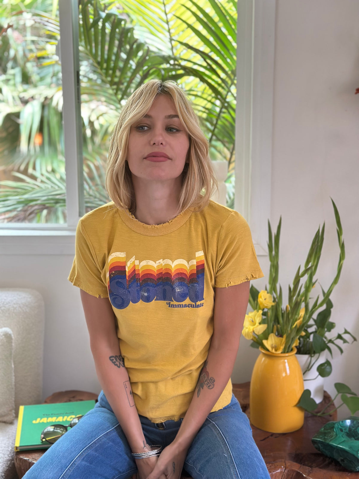 Stoned tee in mustard
