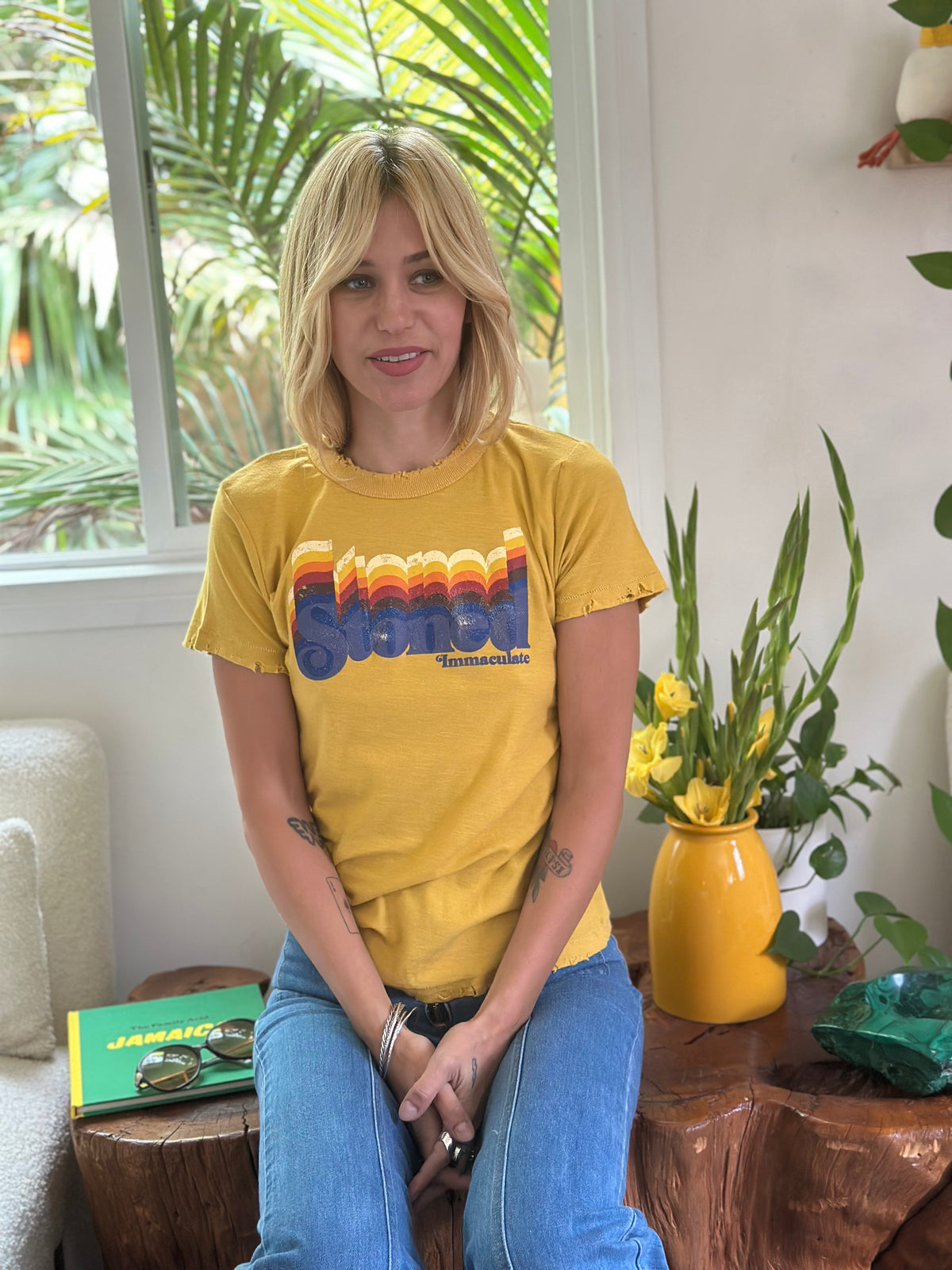 Stoned tee in mustard