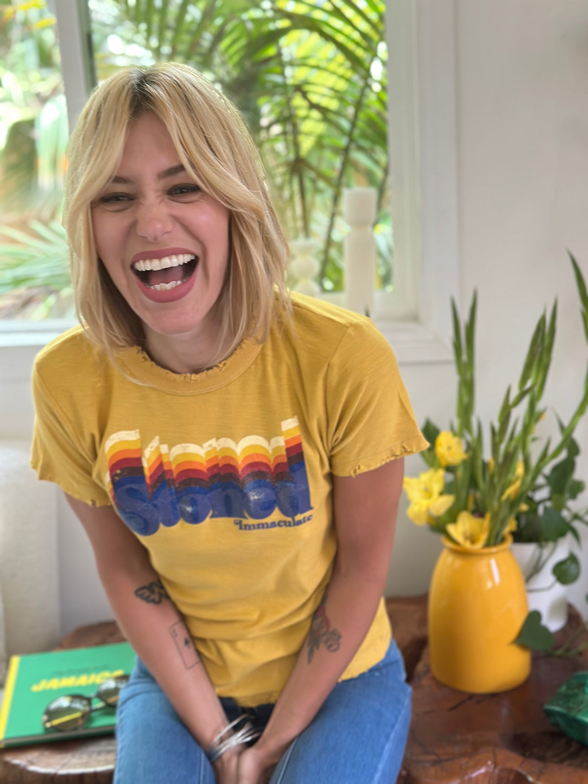 Stoned tee in mustard