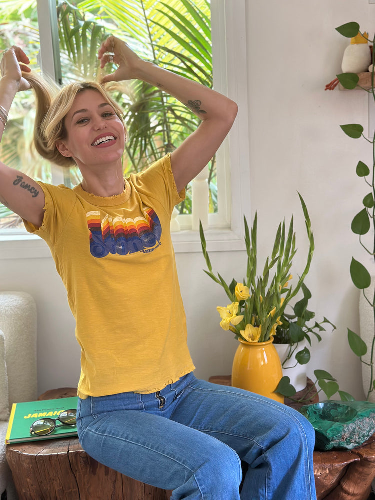 
                  
                    Stoned tee in mustard
                  
                