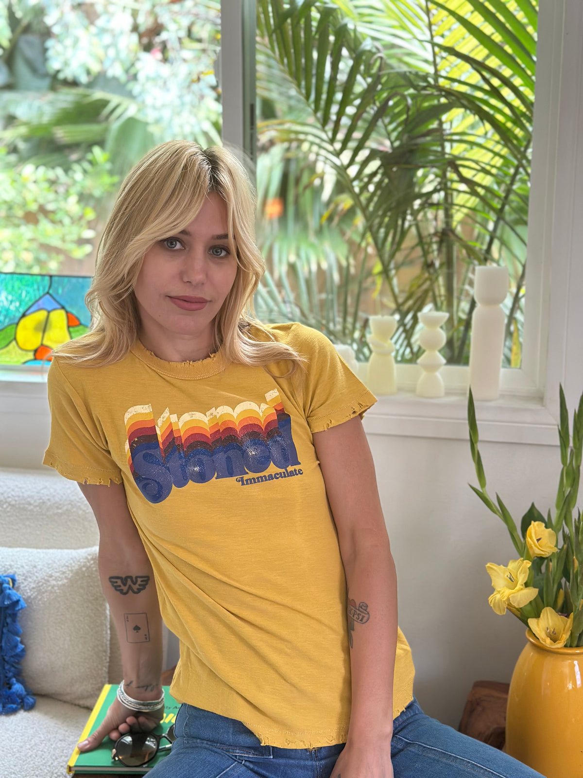 Stoned tee in mustard