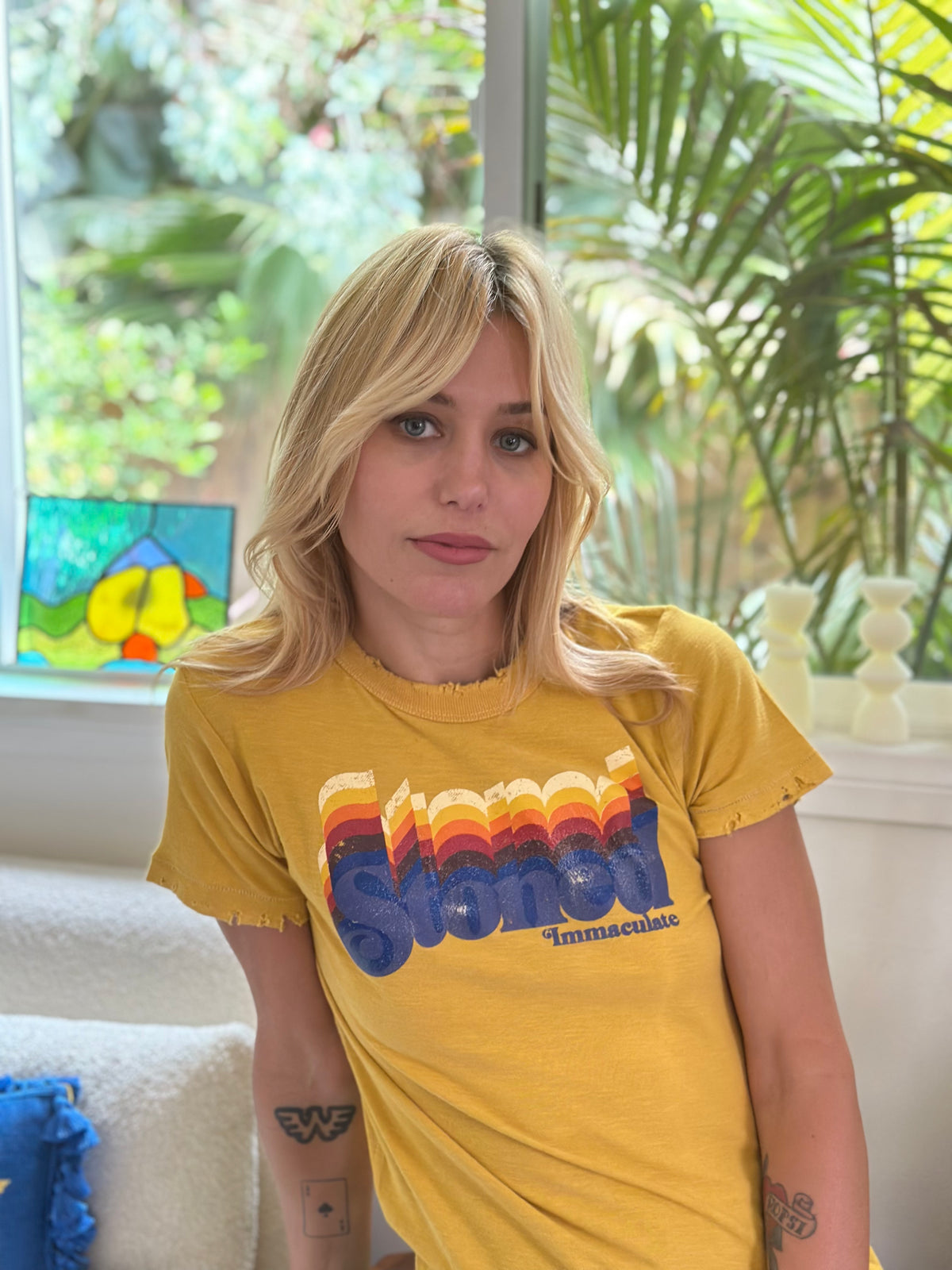 Stoned tee in mustard