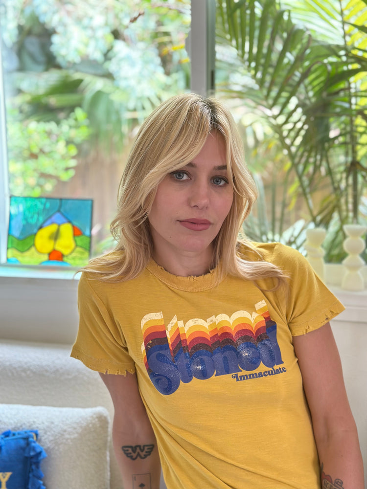 
                  
                    Stoned tee in mustard
                  
                