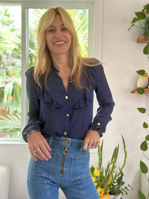 
                  
                    Françoise blouse in navy
                  
                
